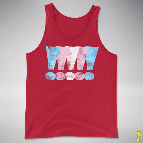 Transgender Pride Exclamation Points Premium Tank Top - Red